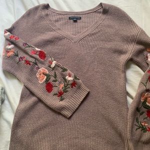 AEO Floral Embroidered Sweater